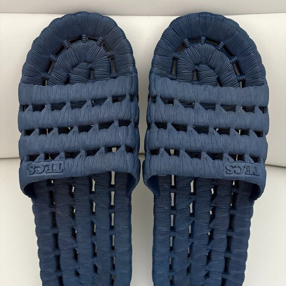 TECS Navy Blue Sandals Slides Size 41 - Picture 1 of 4